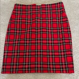 J. Crew Factory Red Plaid Pencil Skirt